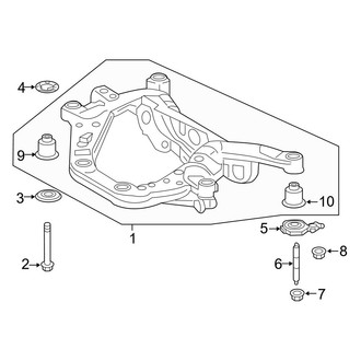 Toyota OE - Rear Suspension - Suspension Mounting (North America Built), (Hybrid LE / Hybrid Limited / Hybrid XLE / Hybrid XSE AWD)