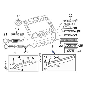 Toyota OE - Lower Liftgate Finish Panel Bolt