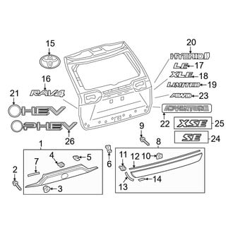 Toyota OE - Lift Gate - Exterior Trim