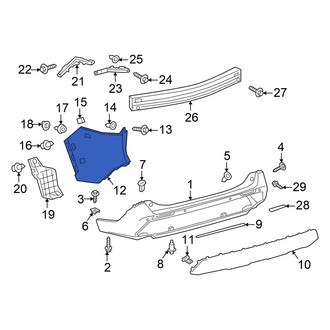 Toyota OE - Rear Right Bumper Corner Cover