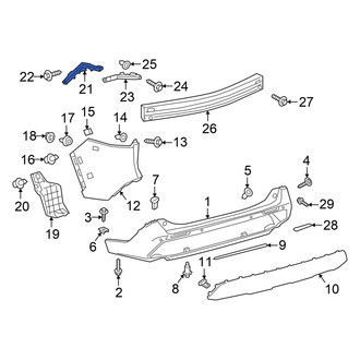 Toyota OE - Rear Left Bumper Cover Support Rail
