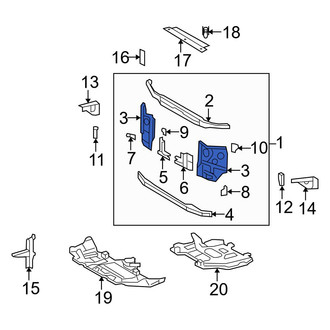 Toyota OE - Front Left Radiator Support Side Panel