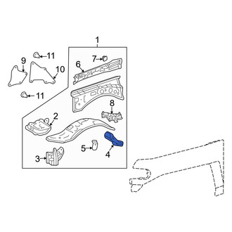Toyota OE - Front Left Fender Closing Plate