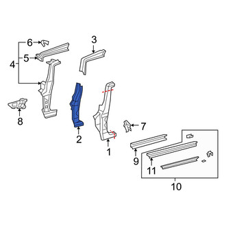 Toyota OE - Left Lower Body A-Pillar Reinforcement