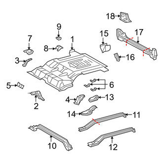 Toyota OE - Rear Body & Floor - Floor & Rails