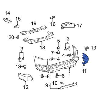 Toyota OE - Rear Right Bumper Corner Cover