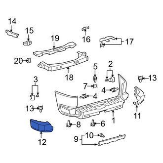 Toyota OE - Rear Left Bumper Corner Cover