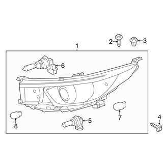 Toyota OE - Front Lamps - Headlamp Components