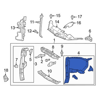 Toyota OE - Front Left Radiator Support Side Panel