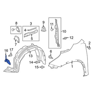 Toyota OE - Front Right Fender Liner Extension