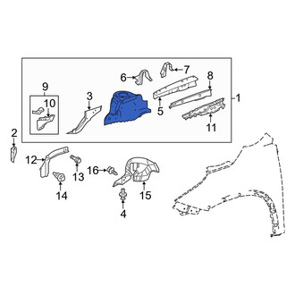 Toyota OE - Front Left Fender Apron Assembly