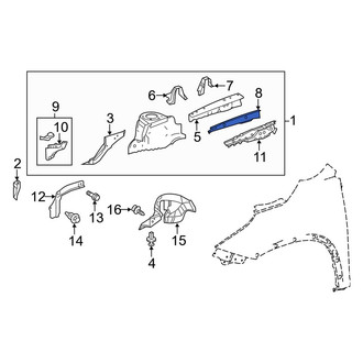 Toyota OE - Front Left Fender Rail