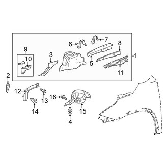 Toyota OE - Fender - Structural Components & Rails (Apron Components)