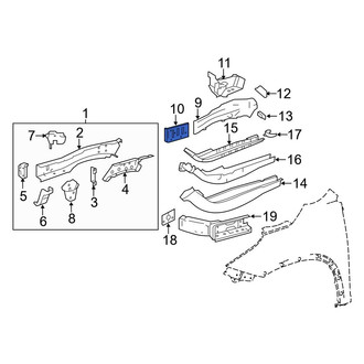 Toyota OE - Front Right Outer Frame Rail End
