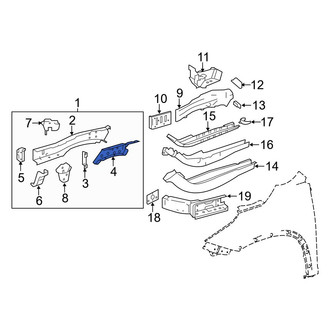 Toyota OE - Front Left Inner Frame Side Member Reinforcement