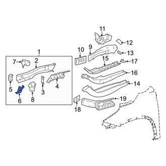 Toyota OE - Left Frame Side Member Reinforcement Bracket