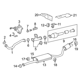 Toyota OE - Exhaust System - Exhaust Components (LE / LE Plus / Limited / XLE)