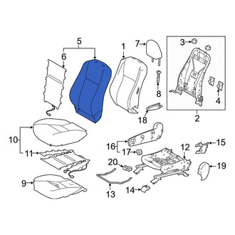 Toyota OE - Front Right Seat Back Cushion Cover