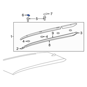 Toyota OE - Rear Roof Luggage Carrier Side Rail Cap