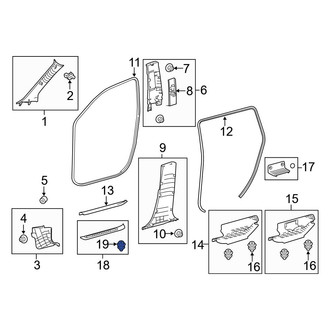 Toyota OE - Package Tray Trim Clip