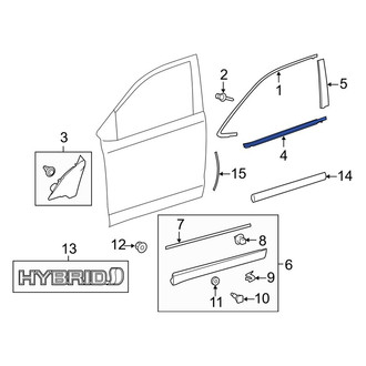 Toyota OE - Front Left Door Belt Molding
