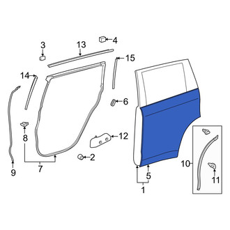 Toyota OE - Rear Left Outer Door Outer Panel