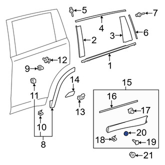 Toyota OE - Front Door Molding Gasket