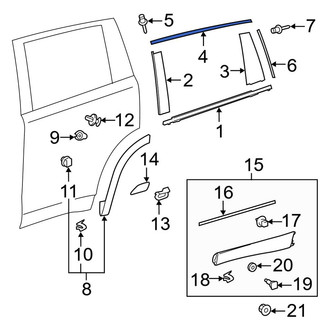 Toyota OE - Rear Right Upper Door Reveal Molding