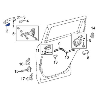 Toyota OE - Rear Outer Exterior Door Handle Pad
