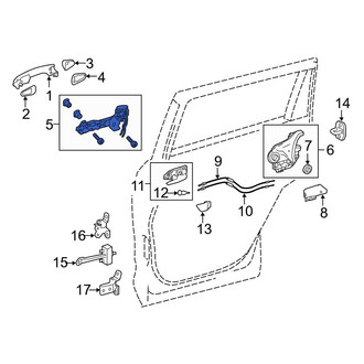 Toyota OE - Rear Left Exterior Door Handle Base