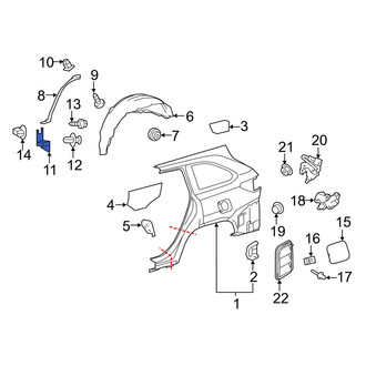 Toyota OE - Right Quarter Panel Splash Shield Bracket