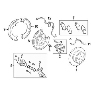 Toyota OE - Rear Suspension - Brake Components (LE / LE Plus / Limited / XLE FWD)