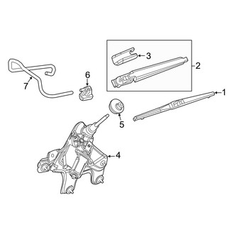 Toyota OE - Lift Gate - Wiper & Washer Components (Stationary Glass), (Hybrid Limited / LE / LE Plus / Limited / XLE)