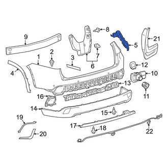 Toyota OE - Rear Left Bumper Cover Support Rail