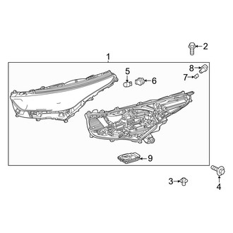 Toyota OE - Front Lamps - Headlamp Components (With Adaptive Lighting), (Hybrid Platinum / Platinum)