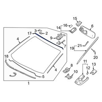 Toyota OE - Front Upper Windshield Molding