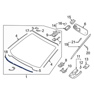 Toyota OE - Front Lower Windshield Molding