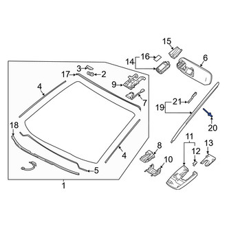 Toyota OE - Windshield Molding Clip