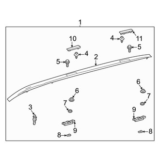 Toyota OE - Roof - Luggage Carrier (Sunroof), (Hybrid Limited / Hybrid XLE / Limited / XLE)