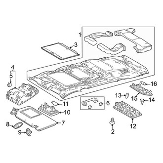 Toyota OE - Roof - Interior Trim (Sunroof), (Hybrid Limited / Hybrid XLE / Limited / XLE)