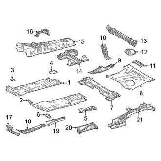 Toyota OE - Pillars, Rocker & Floor - Floor & Rails (L / LE / Limited / Platinum / XLE)