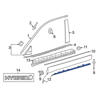 Toyota OE - Rear Left Outer Door Molding