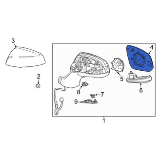 Toyota OE - Front Right Door Mirror Glass