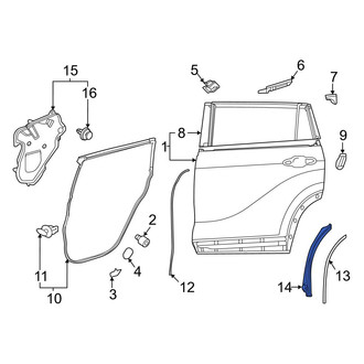 Toyota OE - Rear Center Right Door Shell Seal