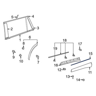 Toyota OE - Rear Door Molding Seal