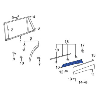 Toyota OE - Front Right Outer Door Molding