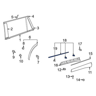 Toyota OE - Rear Door Molding Seal