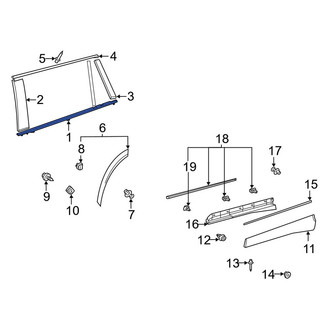 Toyota OE - Front Right Door Belt Molding