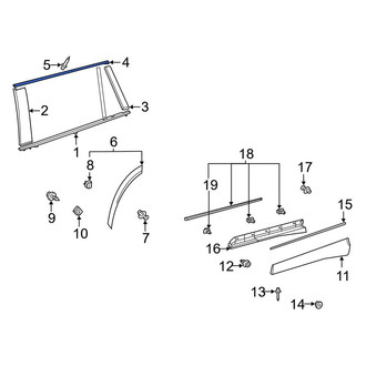 Toyota OE - Rear Right Door Reveal Molding