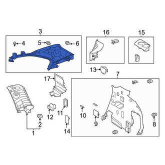 Toyota OE - Rear Left Upper Interior Quarter Panel Trim Panel